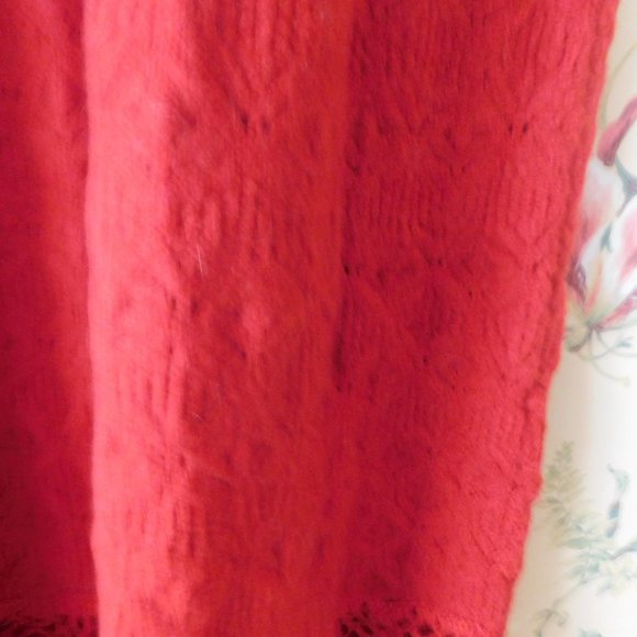 🌳🍃 Anthropologie Feather Bone Oda Red Sweater Dress 🌳🍃 - Picture 13 of 15